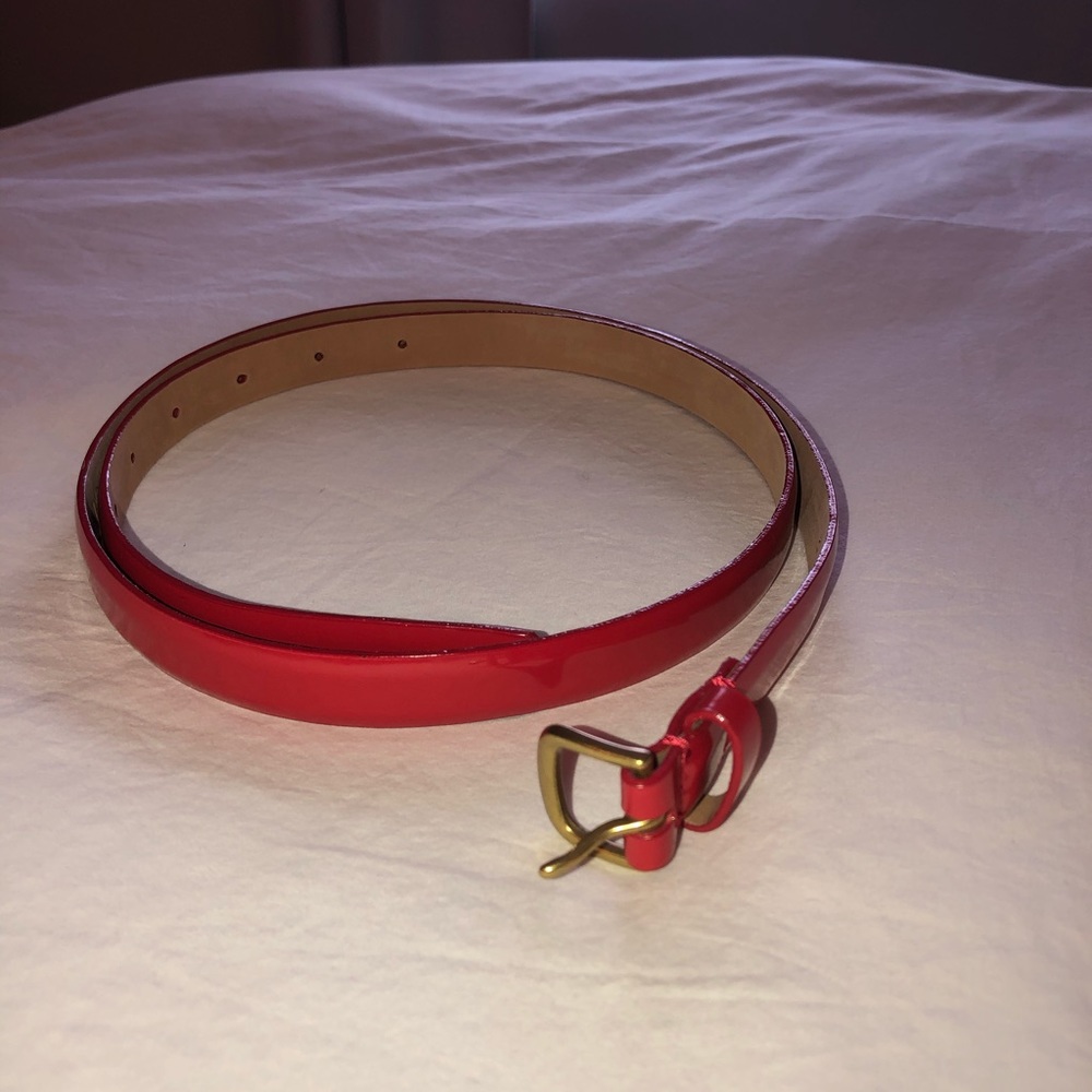 JCrew red patent leather belt